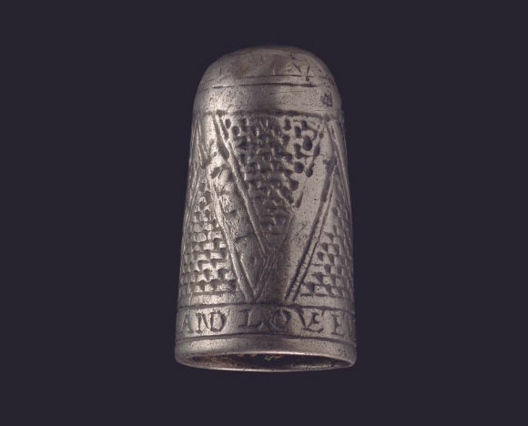 Fashioned Silver Thimble with Romantic Inscription Chanced on in Wales